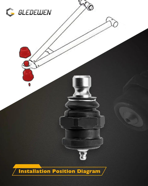 Heavy Duty Ball Joints For RZR XP 4 1000 EPS UTV Upgrade Replace Worn Front Or Rear Joints Easy 10 Minute Install OEM Size Precision Fit Heavy Duty Steering Linkage For Rough Terrain And Big Trails. installation diagram of a black metal ball joint with grease fitting