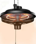 Hanging Patio Heater 1500W Infrared Ceiling Mount Heats Quickly In 3 Seconds With Adjustable Height Overheat Protection And IPX4 Water Resistance