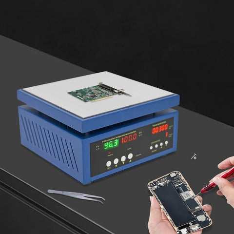 Pro Grade 700W Soldering Station With Fast Preheating And Led Microcomputer Control in use with PCB and smartphone