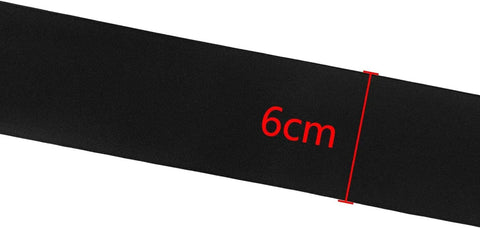 Close-up of black PVC rim strip with 6cm measurement for Fat Tire Bike Rim Strips For 20x4.0 Inch Rims Rim Tape PVC Inner Tube Protector.