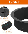 Outdoor Fire Pit Ring Kit showing installation details and smooth edges for durability.
