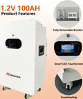 Keep The Lights On All Night With This Heavy Duty 48V Off Grid Solar System Kit Featuring 5Kwh LifePo4 Storage A Rock Solid 10Kw Inverter And Ten 550W Panels Built Tough For Daily Use - 51.2V 100Ah battery with smart touchscreen and removable bracket.