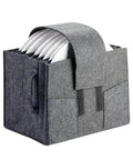 Road Ready Felt Plate Organizer And Campervan Cabinet Game Changer, Knockout Eight Slot Dinnerware Holder In Clean Gray with plates.