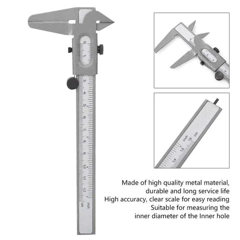 Vernier Caliper With Manual Fine Adjustment, 0-150mm 5 Inch Measuring Tool for outside and inside diameter, depth and step