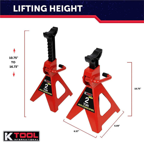 Reliable 2 Ton Automotive Jack Stands with Impressive 4,000 Lbs Capacity for Garages and DIY Projects, Heavy Duty Steel