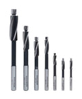 H.S.S. Solid Cap Screw Counterbore Set, 7 Piece, 3 Flute, Straight Shank, Inch Size Counterbores For Cap Screws shown in size order