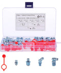 Top Notch Grease Fitting Caps Kit With Iron And Pe Material Makes Heavy Duty Zerk Accessories For Hydraulic And Industrial Gear Totally Wear Resistant And Perfect For Linking Between Mechanical Equipment Safely In A Nifty Carrying Case, plastic case with assorted hydraulic grease fittings