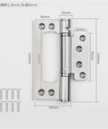 Hidden Stainless Steel Door Hinge With Hydraulic Buffer Damping Slick Spring Loaded Cabinet Door Closer Rust Resistant Furniture Hardware 5 Inch Easy Install For Smooth Soft Close Doors And Cabinets, detailed measurements with screws