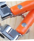 Close-up of Premium Adjustable Scribing Compass For Fine Woodworkers Solid Zinc Alloy Center Marking Tool with orange grip