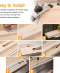 Installation guide for Two 400mm Aluminum T Slot Tracks Miter Jig For Router Table Double Profile With One Quarter Inch Groove