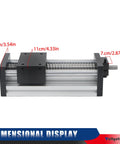 100mm Travel Double Optical Axis Manual Sliding Table With Rock Solid Linear Rail Guide And Ballscrew SFU1605 Handwheel Included For DIY CNC Router Machine And Milling Projects, dimension display