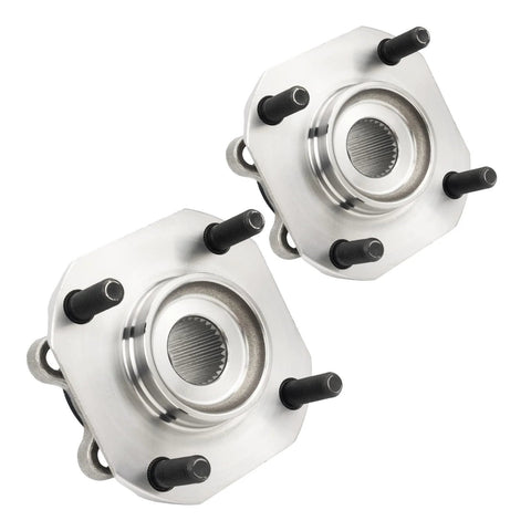 Front Wheel Hub Bearing Assembly Pair For 2007-2012 Nissan Sentra 4 Lug 513297 Direct Fit OE Replacement Plug And Play