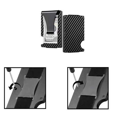 14Pcs Wallet Screw Kit T5 Cross Screws Anti Loosening M2x3 Black Zinc Plated 304 Stainless Steel for Slim Bill Clips