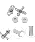 Heavy Duty 2 Sets Silver Metal Pivot Shaft With Spring Loaded Hinge Fits Wood Or Metal Doors Easy Install For Screen Partitions And Office Decor Quick Fix Hardware components including shafts and spring mechanism.