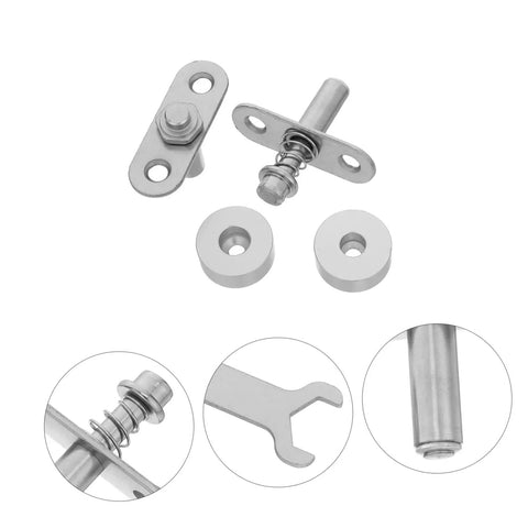Heavy Duty 2 Sets Silver Metal Pivot Shaft With Spring Loaded Hinge Fits Wood Or Metal Doors Easy Install For Screen Partitions And Office Decor Quick Fix Hardware components including shafts and spring mechanism.