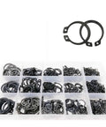 All In One External Circlip Snap Ring Assortment Kit M5 To M20, 500Pcs Stainless Steel and Carbon Steel in compartment box