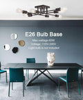 Oil-Rubbed Bronze 8-Light Mid Century Sputnik Ceiling Light Dope Industrial Antique Style Fixture above dining table