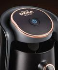 Automatic Turkish Greek Coffee Maker For Home Use 120V US Plug 4 Cup Capacity Black Gold Finish ETL Certified Fast Brew