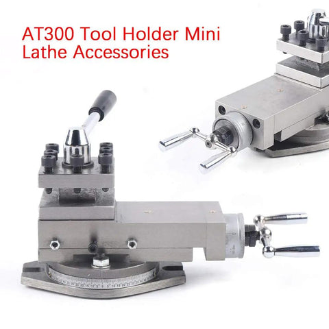 AT300 Lathe Tool Post Assembly Dope Quick Change Tool Rest For Mini Lathe Metal Working Holder side view