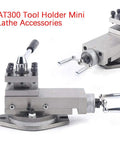 Pro Grade Lathe Tool Rest Assembly With Quick Change Tool Holder For Mini Metal Lathes, precision steel tool holder with adjustment knobs.