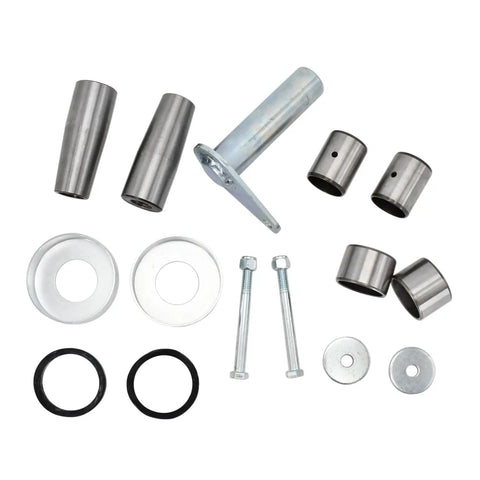 Heavy Duty 1.25 Inch Tapered Pivot Pin Bushing Rebuild Kit for Skid Steer Loaders with components displayed