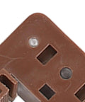 Close-up of a brown plastic drawer slide from Built Tough 10 Set Plastic Drawer Slide Repair Kit Includes Cross Head Screws.