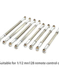 8 Pcs RC Steering Linkage Set For One Twelfth Scale MN128 Crawler Truck Replacement Chassis Rods Beefy Adjustable Metal Linkage