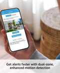 Smartphone showing control interface for Outdoor 4 Wireless Smart Security Camera System With 1080p HD Day And Night Vision Two Way Talk Two Year Battery Life Five Camera Bundle For Whole Home Surveillance And Easy Smartphone Control