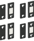 Ultra Thin Stainless Steel Magnetic Cabinet Catch 4 Pack With Adhesive Mount For Doors Drawers And Closets Matte Black Finish
