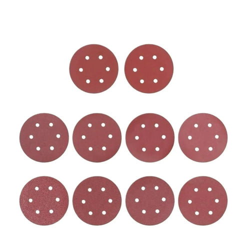 Heavy Duty 9 Inch Sandpaper With 6 Holes Premium Hook and Loop Discs For Electric Polisher Dust Extraction For Wood Metal And Furniture Refinishing, showcasing multiple sanding discs.