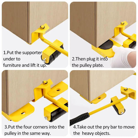 Instructions for using Vivicreate Heavy Duty Furniture Mover Kit With Wheels And Sliders for moving heavy objects.