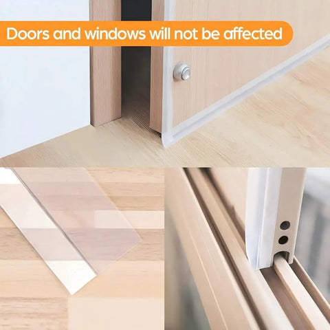 30 Ft Weather Stripping Door Seal Tape Silicone Self Adhesive Draft Stopper For Doors And Windows shown in use