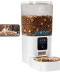 Game Changing Automatic Cat Feeder With 1080P Camera And Night Vision 5G Wifi Smart Dog Food Dispenser 7L showing food bowl and phone monitoring.