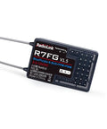 7 Channel RC Gyro Receiver With Real Time Voltage Telemetry, Water Splash Proof, shown with wiring and label details