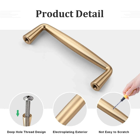 Close-up of 30 Pack Champagne Bronze Cabinet Pulls 3 Inch Hole Centers 3-3/8 Inch Overall Length Zinc Alloy Drawer Pulls Kitchen
