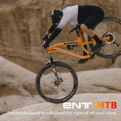 Cyclist riding on trail using 29er Carbon MTB Wheelset 36mm Wide Hand Built Wheel For Trail And Enduro Rides Tubeless Design