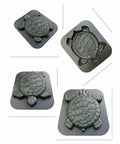 Turtle Shaped Stepping Stone Mold For DIY Garden Paths reusable concrete paver mold shown in various angles and views.