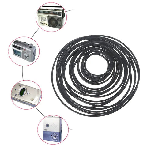 Must Have 20 Pack Round Rubber Belts For Tape Machines, 1mm Diameter, mixed lengths for cassette players and model making