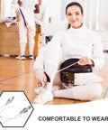 Fencer with gear showing Pro Grade Fencing Cable Clips Set For Head Line And Body Cord Stainless Steel Clips For Adult Masks