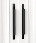 10 Pack Black Cabinet Handles 6-1/4 Inch Long Modern Drawer Pulls For Cabinets shown on white background