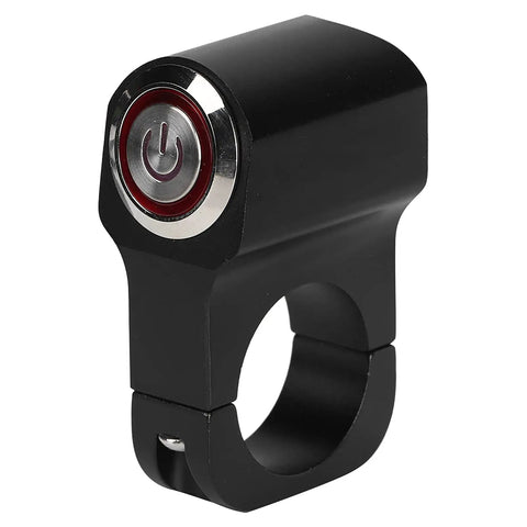 Ride Ready 12V Stainless Steel LED Spotlight Handlebar Switch For Motorcycles ATVs And Electric Bikes With Red Indicator Light 25mm Mount