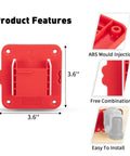 Red ABS Wall Mount Tool Hanger For Craftsman 20V Drills, 5 Pack Tool Holder Organizer, Easy Hanging Design, 3.6 x 3.6 inches