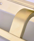 Close-up of brushed gold finish detail on Dual Roll Toilet Paper Holder With Phone Shelf In 304 Stainless Steel Rust Proof.