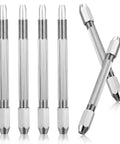 Top Shelf 6 Piece Double Ended Pin Vise Kit For Jewelry Making And Wire Twisting features six silver brass handles for crafting.