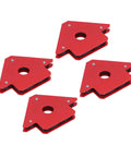 Heavy Duty 4 Pack Welding Positioner With 25 Lb Magnetic Hold For Multi Angle Soldering Assembly And Pipe Installation At 45 90 135 Degrees set of four red magnetic holders