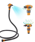 Outdoor Misting System For Patio And Yard, 75 Inch Premium Hose Mister With 360 Degree Rotating Base And 270 Degree Brass Nozzles