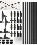 26Ft Black H Track Lighting Rails Complete H Style Track Lighting Kit 3 Wire With End Caps Live End Feeds T And L Connectors