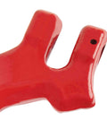 Close-up of red 5/16 Inch Logging Chain Choker Hook G80 2 Tons Capacity 4500 Lbs Working Load Limit Two Pack Heat Treated Steel