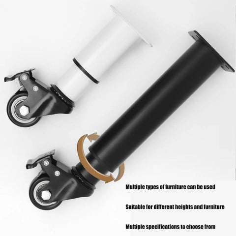 Heavy Duty Metal Adjustable Furniture Legs With Casters For Smooth Rolling No Fuss Coffee Table Legs And Cabinet Hardware Replacement