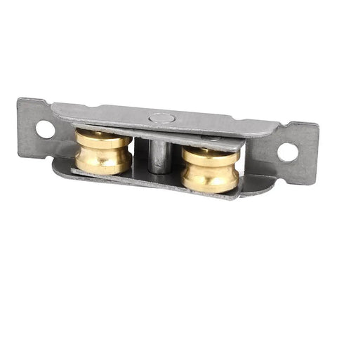 Heavy Duty Double Roller Window Pulley Wheels For Slick Sliding Door Track Fixup With Stainless Steel And Brass Plating includes two pulleys.